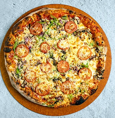 Authentic veggie pizza