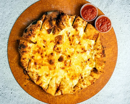 Cheesy bread with dipping sauces